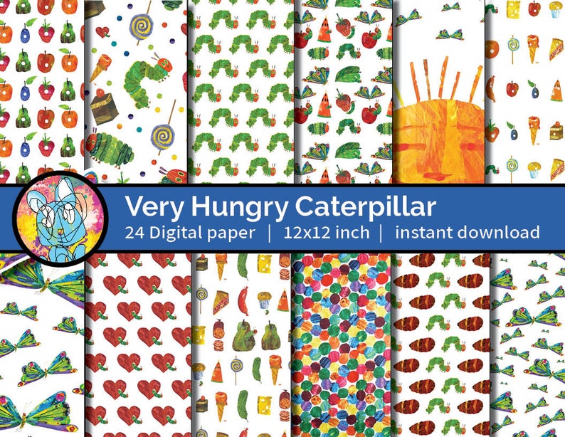 Hungry Caterpillar Digital Paper Hungry Caterpillar - Etsy