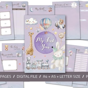 Baby Memory Book | Baby Journal Printable | New Mom gift | Baby Shower Gift, Baby Books, Pregnancy Gift, Baby Girl Boy | Digital Download