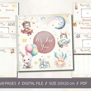 Baby Memory Book | Baby Journal Printable | New Mom gift | Baby Shower Gift, Baby Books, Pregnancy Gift, Baby Girl | Digital Download