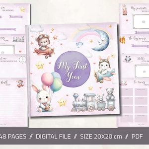 Baby Memory Book | Baby Journal Printable | New Mom gift | Baby Shower Gift, Baby Books, Pregnancy Gift, Baby Girl | Digital Download