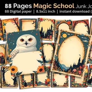 Journal indésirable de l'école de magie | Assistant Scrapbooking, Arts techniques mixtes | Cadre magique en papier grunge | Journal des déchets magiques | Fichier numérique n°2