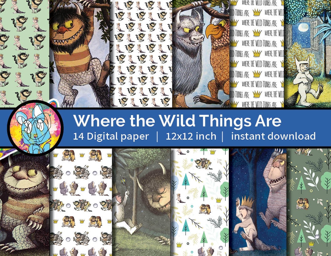 Camelot Fabrics Where the Wild Things Are 23740113 03 Grey Letter