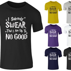 Unisex Kids Boys Girls Harry Potter Inspired I Solemnly Sware Funny T-Shirt Top 3-15 Yr image 1