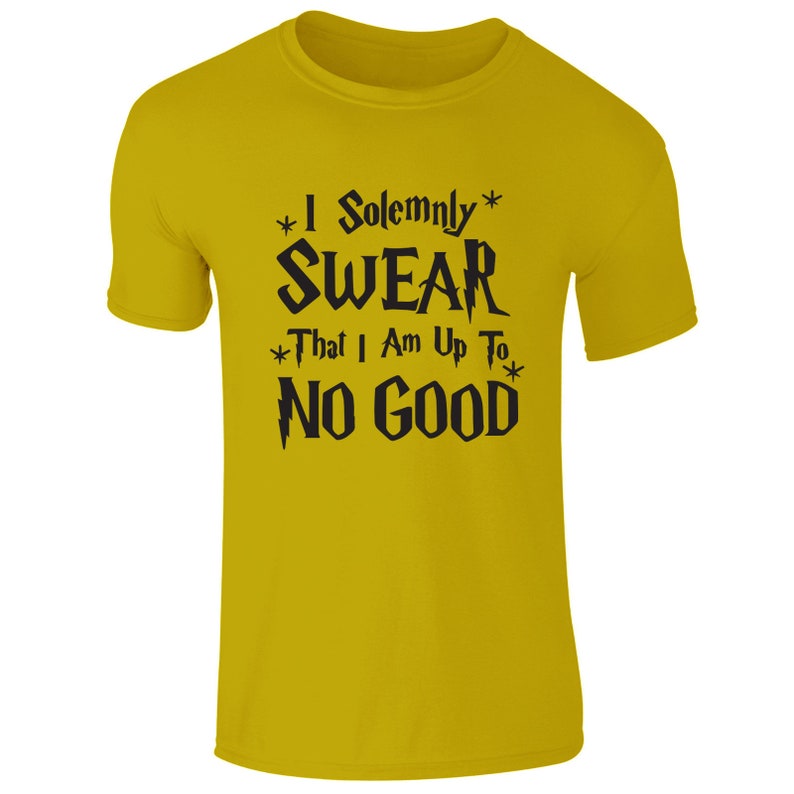 Unisex Kids Boys Girls Harry Potter Inspired I Solemnly Sware Funny T-Shirt Top 3-15 Yr Yellow