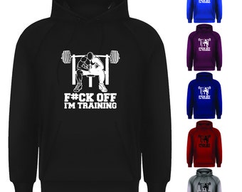 Adults Mens F#CK Off Im Training Gym Pullover Hoodie