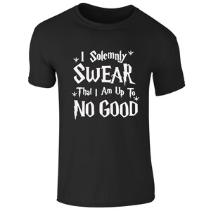 Unisex Kids Boys Girls Harry Potter Inspired I Solemnly Sware Funny T-Shirt Top 3-15 Yr Black