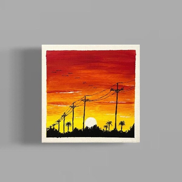 Sonnenuntergang in San Bernardino - Acrylgemälde auf Leinwand