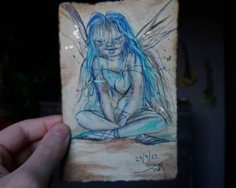 オリジナルの妖精の水彩画