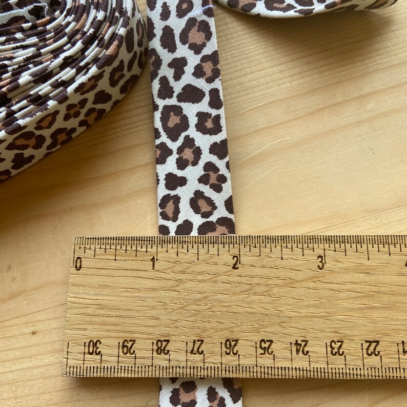 Leopard Print Cotton Fabric Bias Tape Double Fold 1 Inch Etsy
