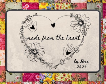 Custom Quilt Label Template PDF, Printable Black and White Quilt Label ...