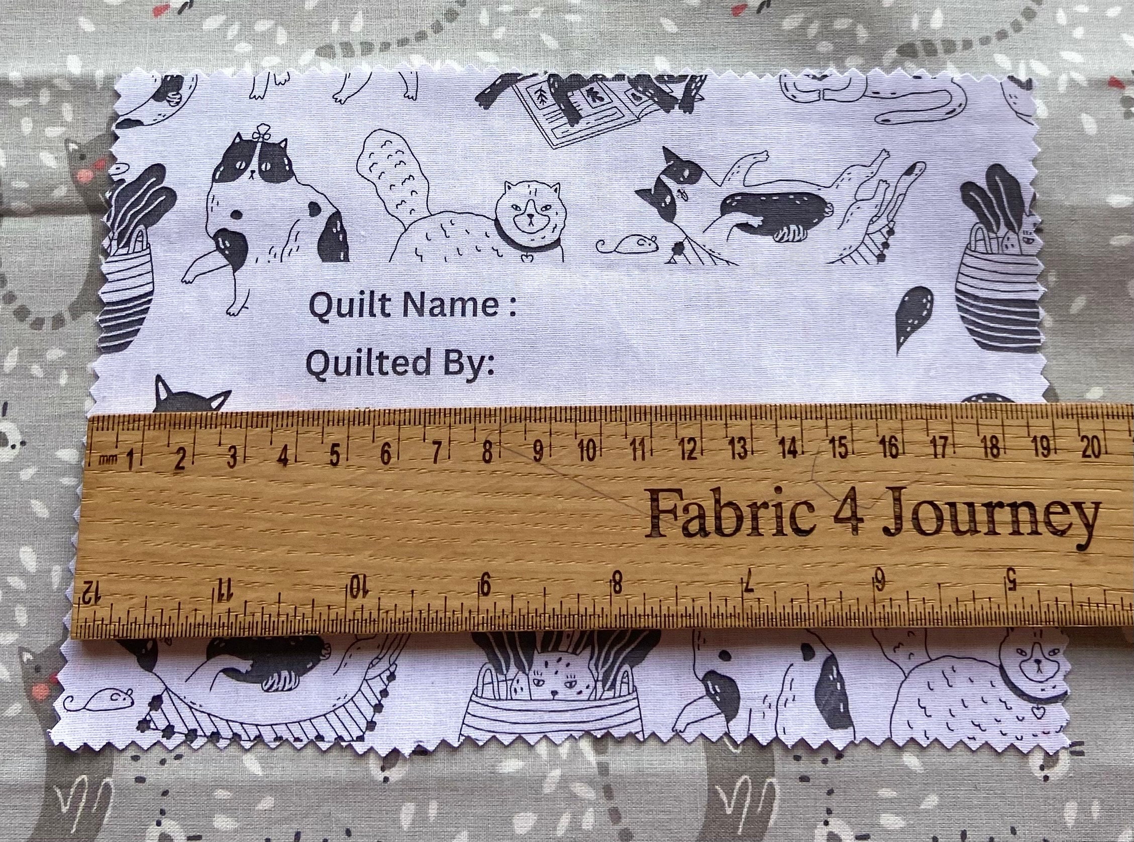 Custom Cat Quilt Label Template PDF, Printable Black and White Quilt ...