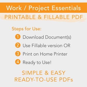 Project Planning Worksheet, Digital PDF Downloadable Printable Fillable ...