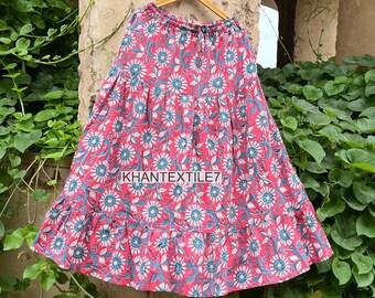 Falda Larga Plisada Con Estampado Etnico Lolitas&L