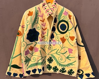 Embroidered Velvet Suzani Coat | Handmade Bohemian Jacket