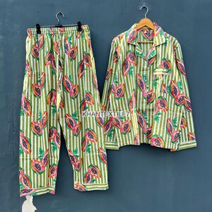 Beautiful Indian Cotton Pj, set Lining Nightwear Set, Sleepwear Dress, Bohemian Clothing, Gifts For Her, Women Dress Luxury Nigty Dress Gift