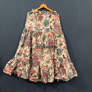 Beautiful Floral Hand block print cotton skirt, Indian cotton skirt, Floral cotton skirts, Ethnic wear women long maxi skirt, Summer dress