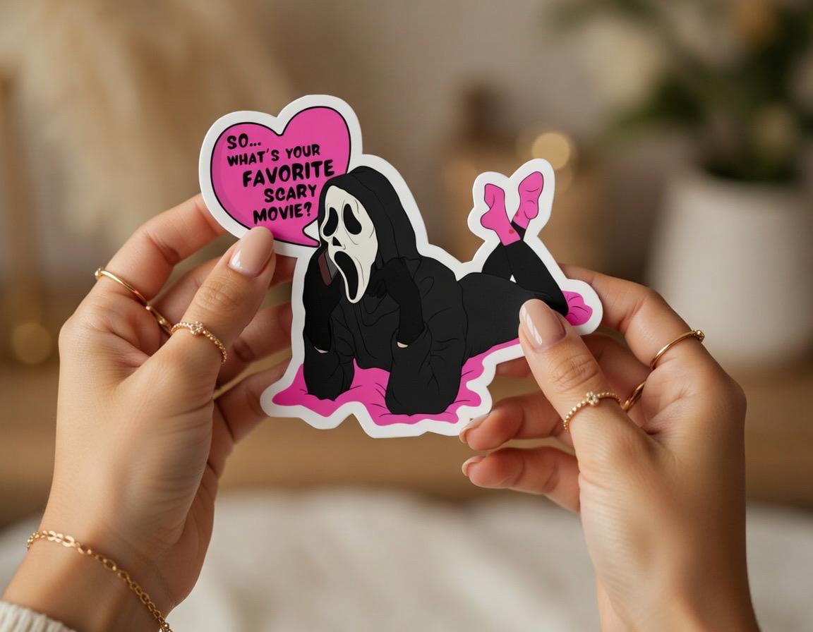 Ghostface Scary Movie Sticker – Horror Vinyl Decal for Laptops ...