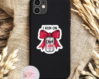 Diet Coke Bow Sticker: Waterproof, Holograpic, Laptop, Water Bottle, Magnetic Options