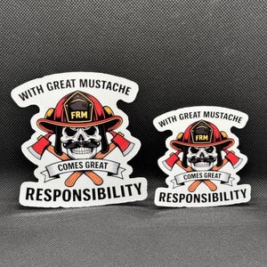 Pegatina de bigote de bombero, calcomanía de calavera de bombero, vinilo para casco de bomberos, regalo para personal de emergencias. imagen 6