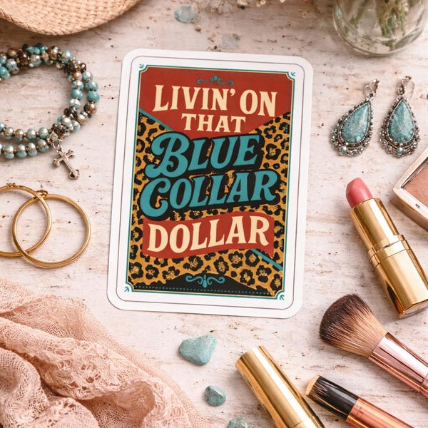Blauer Kragen Dollar Vinyl Aufkleber: Wasserfester Laptop Kindle Sticker, Kühlschrankmagnet, magnetisches Lesezeichen