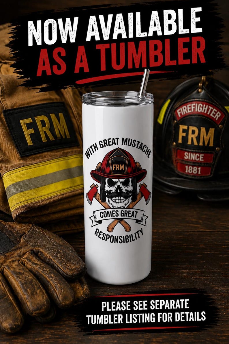 Pegatina de bigote de bombero, calcomanía de calavera de bombero, vinilo para casco de bomberos, regalo para personal de emergencias. imagen 9