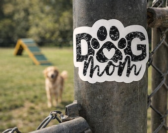 Dog Mom Sticker: Cute Paw Print Vinyl Decal, Dog Lover Gift, Waterproof Pet Mom Sticker