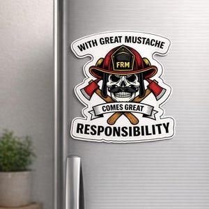 Pegatina de bigote de bombero, calcomanía de calavera de bombero, vinilo para casco de bomberos, regalo para personal de emergencias. imagen 4