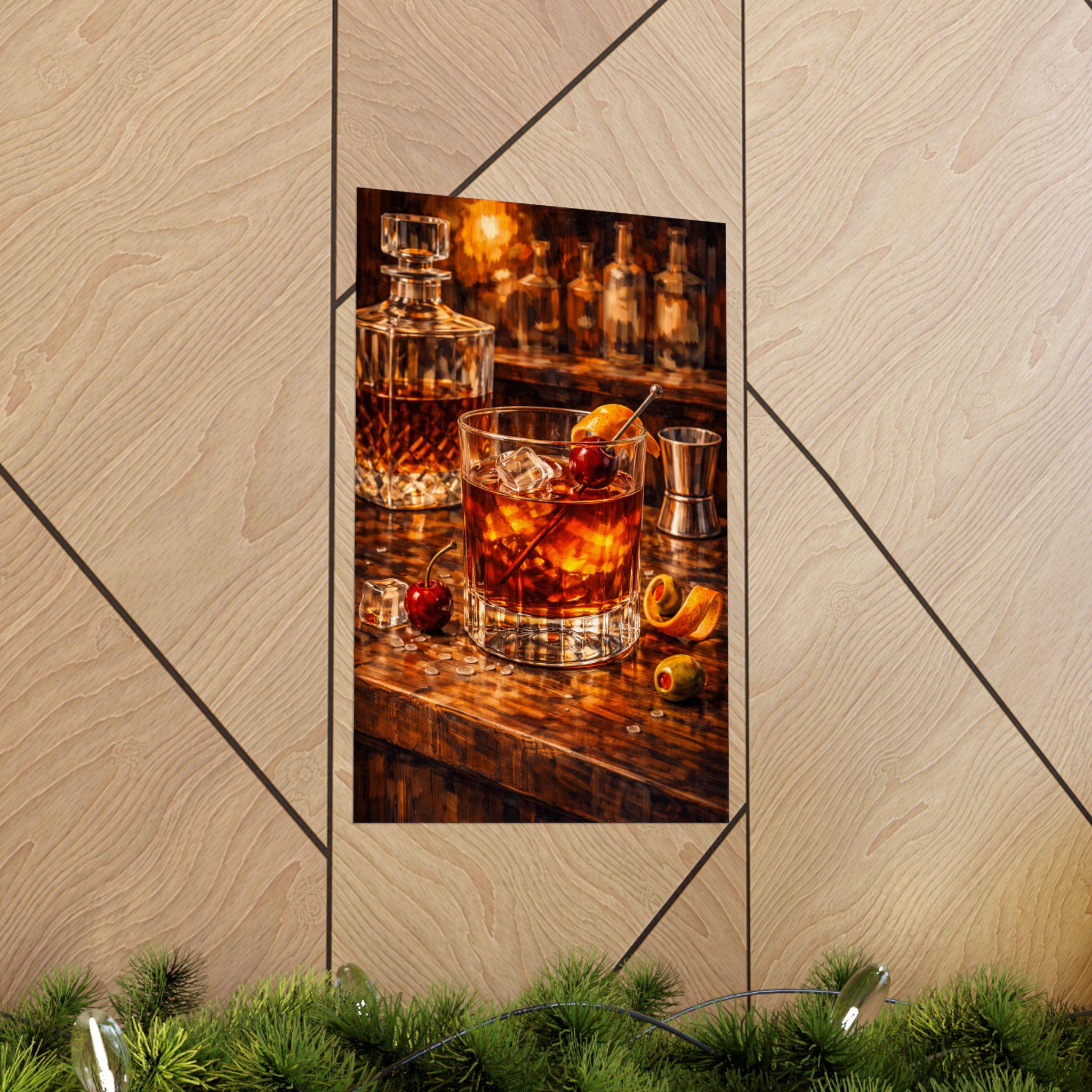Old Fashioned Cocktail Matte Poster | Whiskey Bar Print - Etsy