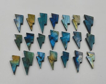 Labradorite Lightning Bolt Gemstone Lot: Jewelry Making Cabochons