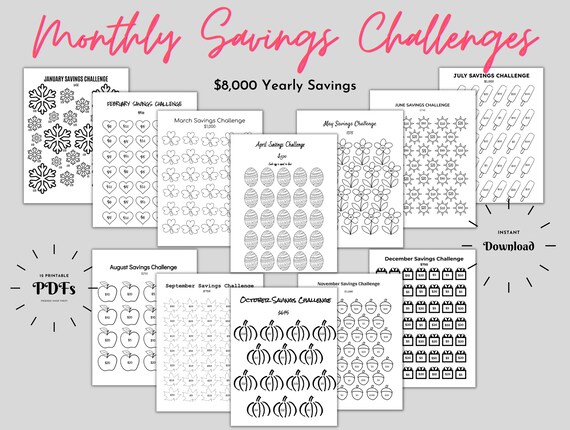 Savings Challenge Download Printable Savings Challenge - Etsy