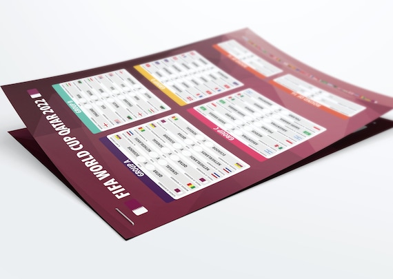 Downloadable World Cup Schedule 2022, Printable World Cup 2022 Schedule,  Digital World Cup PDF File, Fifa World Cup 2022 - Etsy