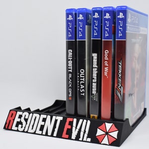 Resident Evil Umbrella Corps Spielehalter für PS 5 und PS 4 3D Druck/Platz für 10 PS5 und PS4 Spiele/ Farbvariation möglich Bild 1