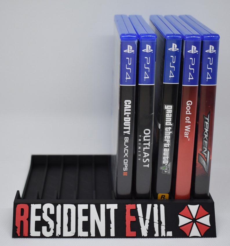 Resident Evil Umbrella Corps Spielehalter für PS 5 und PS 4 3D Druck/Platz für 10 PS5 und PS4 Spiele/ Farbvariation möglich Bild 2