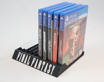 Final Fantasy Spielehalter für PS 5 und PS 4 3D Druck/Platz für 10 PS5 und PS4 Spiele/ Farbvariation möglich!
