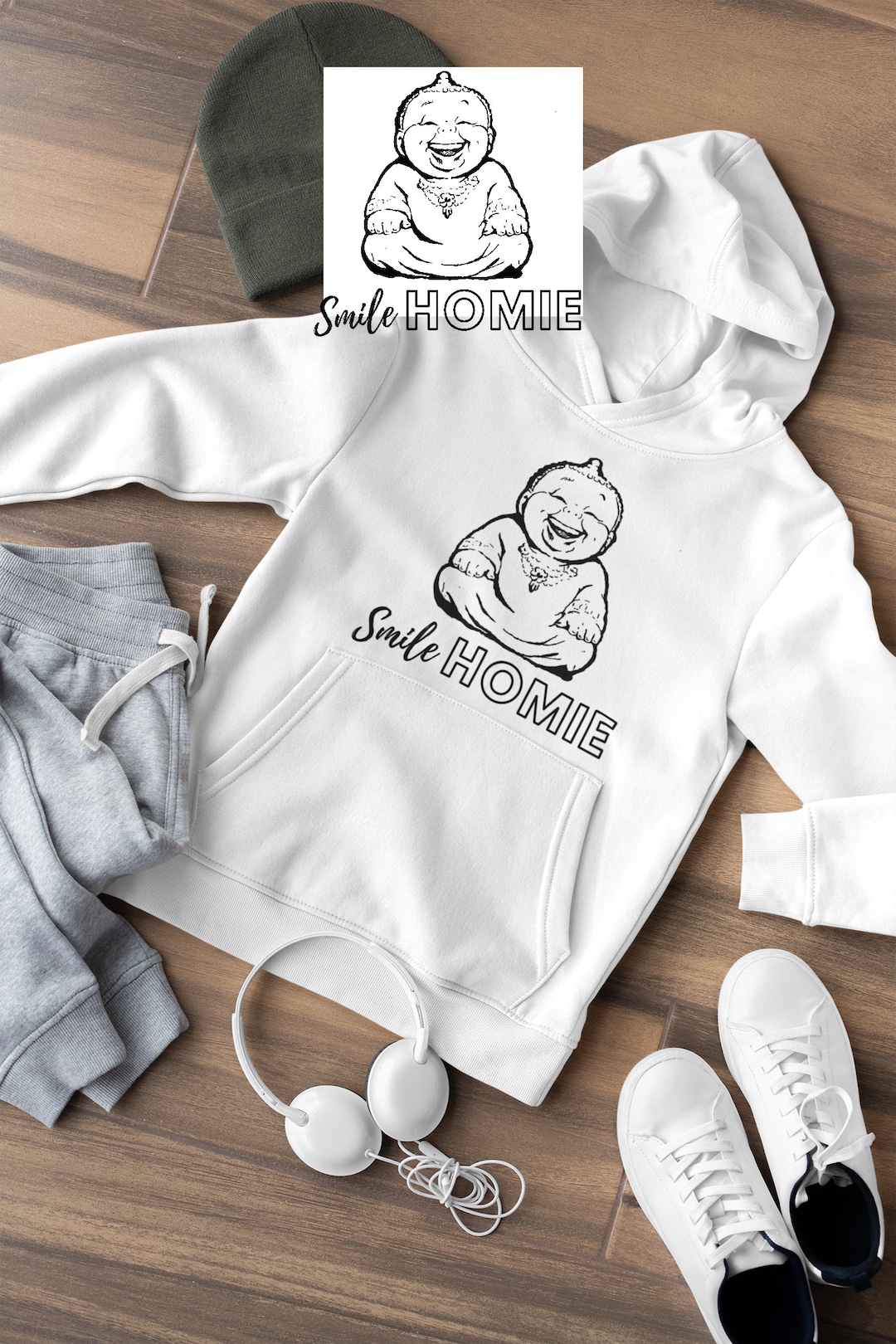 Smile Homie - Buddha - Mens Hoodie, Unisex Hoodie, Graphic