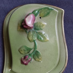 VINTAGE, Royal Winton GrimWades, alça floral, alça de rosas rosa, colecionável, prato de manteiga, prato de queijo, década de 1930
