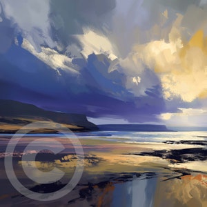 Donegal Beach Giclée Print, Art Prints Donegal Ireland, Irish Landscape ...