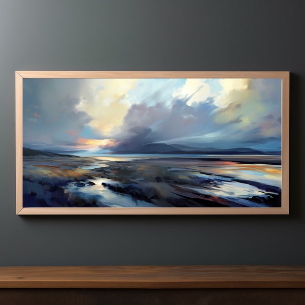 Oil Painting of the Isle of Mull Scotland, Abstract Digital Oil Paintings of Scotland, Scottish Landscape Digital Art Prints, Scottish Gifts