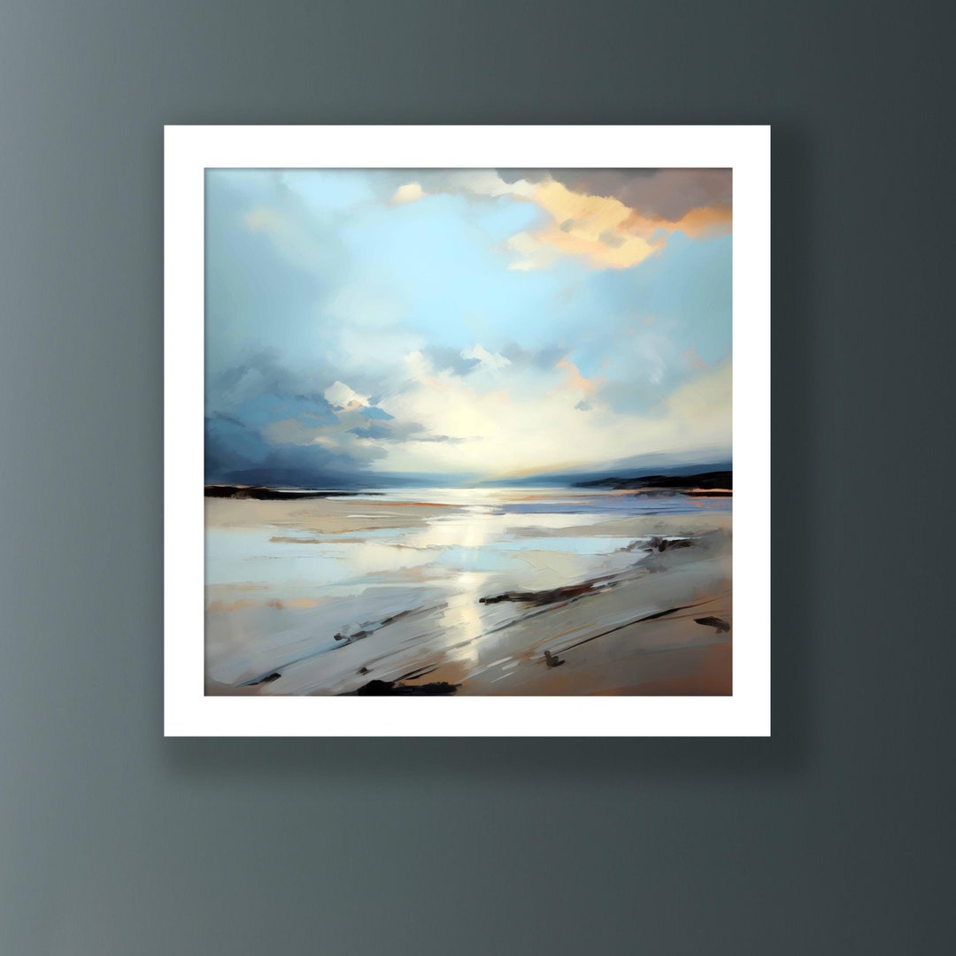 Abstract Oil Painting Donegal Beach Ireland, Irish Landscape Paintings ...