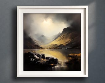 Glen Coe Giclée Print, Scottish Highlands Landscape, Scotland Oil Painting