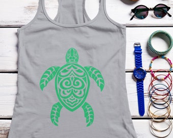 Women's Turtle Racerback Tank, Turtle Tank, Women's gift, Racerback Tank, Summer Tank top, Beach tank