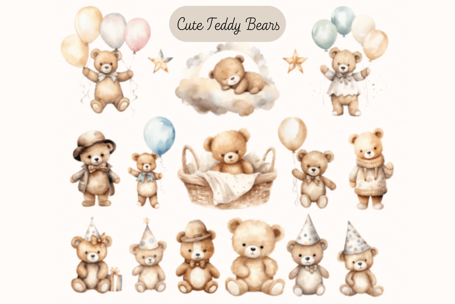 Gender Neutral Baby Clipart Watercolor Neutral Baby Shower Clipart