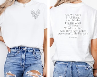 Bibelvers Comfort Colors Shirt, trendiges Shirt, christliche Shirts, Glaube Shirt, Geschenk für Sie, Damen T-Shirts, religiöses Shirt