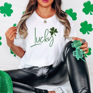 Lucky Shamrock Comfort Colors Shirt, St Patricks Day Irish Tee