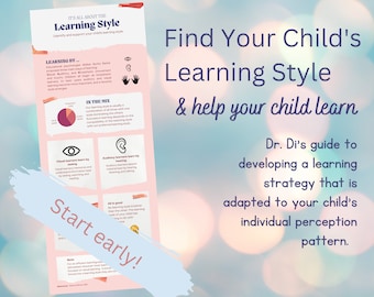 Child Learning Style, printable guide and worksheets for parents and teachers, Dr. Di psychotherapist