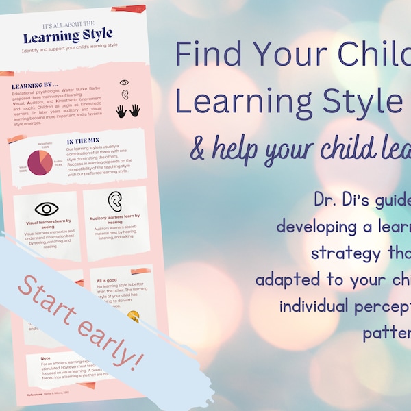 Child Learning Style, printable guide and worksheets for parents and teachers, Dr. Di psychotherapist