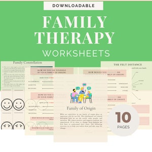 Comprende a tu familia de origen. Hojas de trabajo de terapia familiar. Conflictos familiares (PDF imprimible).
