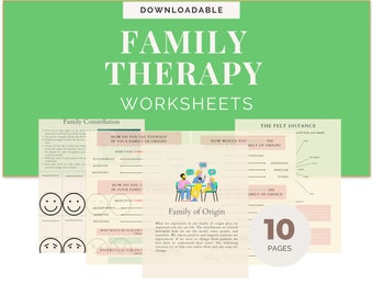 Comprende a tu familia de origen. Hojas de trabajo de terapia familiar. Conflictos familiares (PDF imprimible).