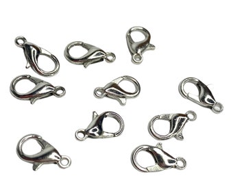 Versilberte Karabiner,Versilberte Karabiner,Versilberte Karabiner,Glänzend,(12mm x 6mm),10 Stück