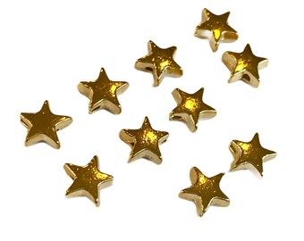 22K Star Spacer,Gold Plated Star Spacer,Star Charm,Star Spacer Beads,Star Beads,Pack of 10